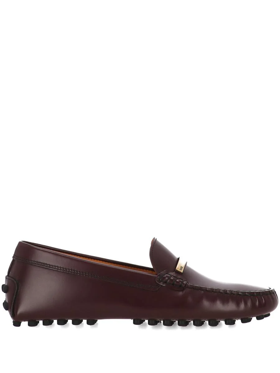 Tod'S Brown Loafers With Logo Plaque And Rubber Sole In Leather Woman - 1