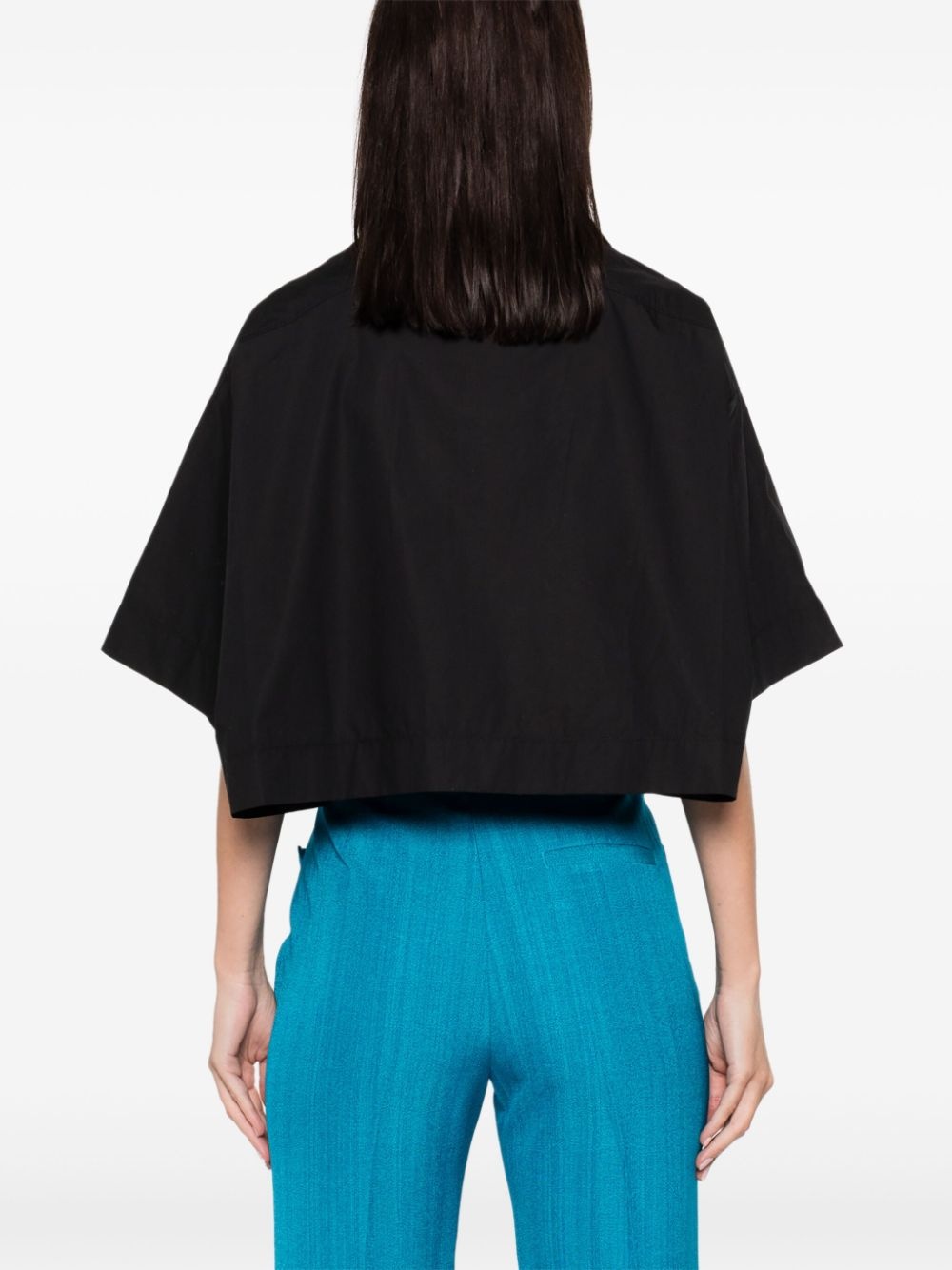 wave-appliquÃ© cropped shirt - 4