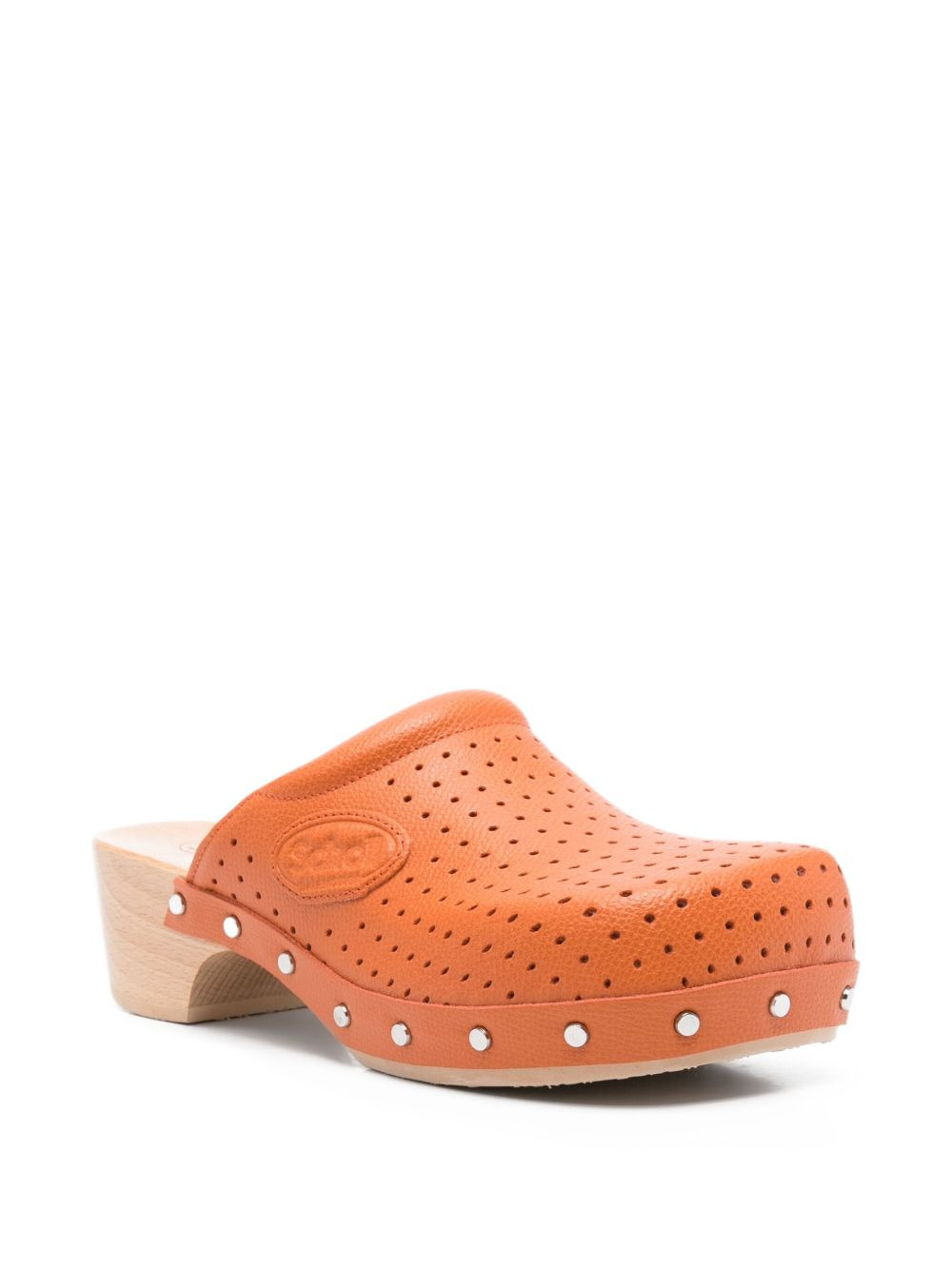 x Scholl 40mm perforated leather clog - 2