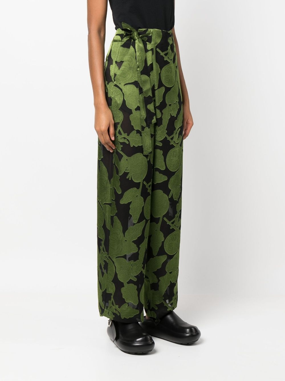 graphic-print wrap trousers - 3