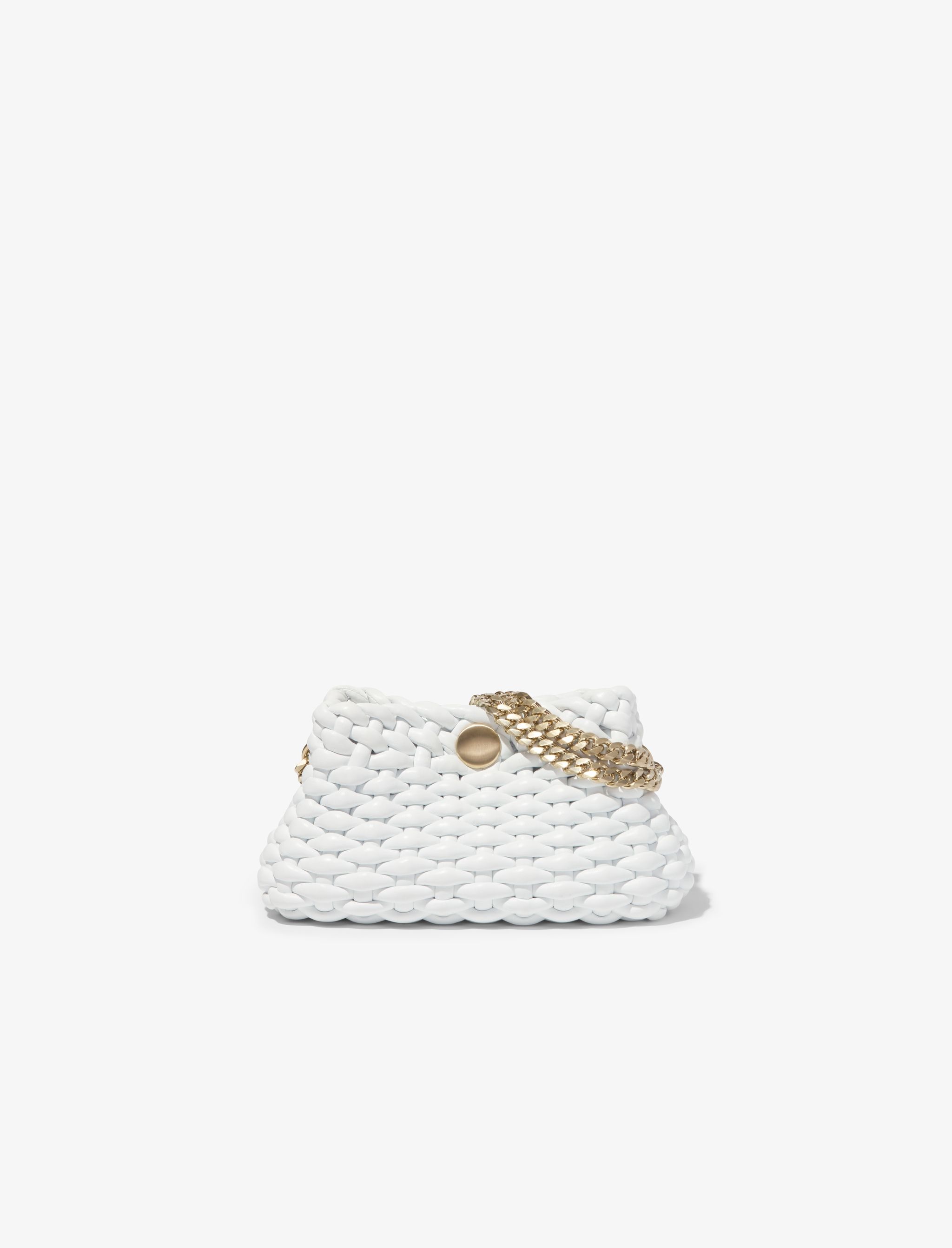 Small Woven Leather Chain Tobo Bag - 11