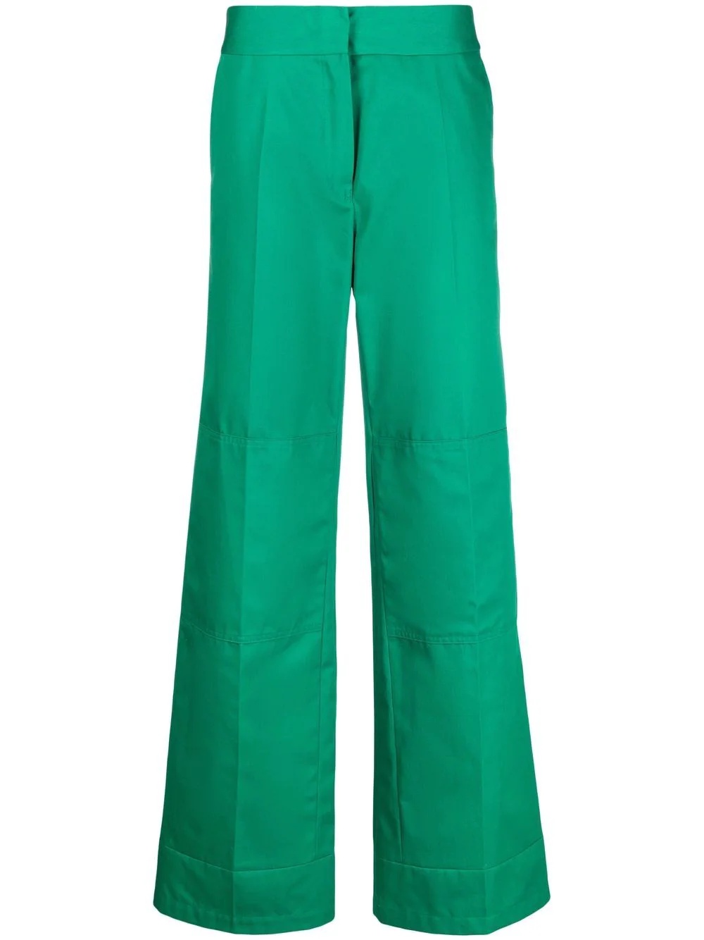 wide-leg cotton trousers - 1