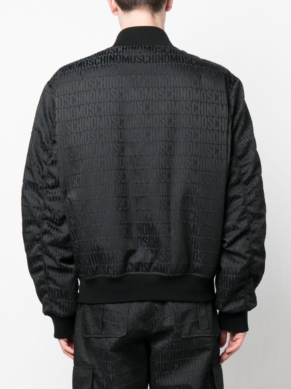 all-over-logo-print cotton bomber jacket - 4