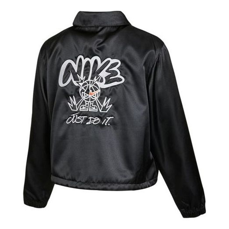 Nike (WMNS) Nike AS W Nike Sportswear JKT Jacket SATIN FEMME Black DJ5363-010 outlook