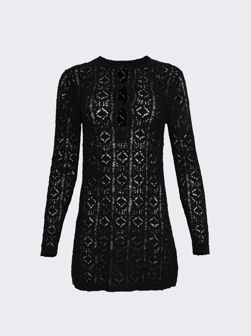 Evan Lace Stitch Dress Black 1