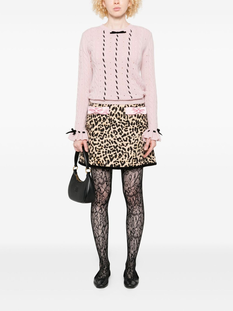 Valentino cable-knit ribbon-trimmed sweater outlook