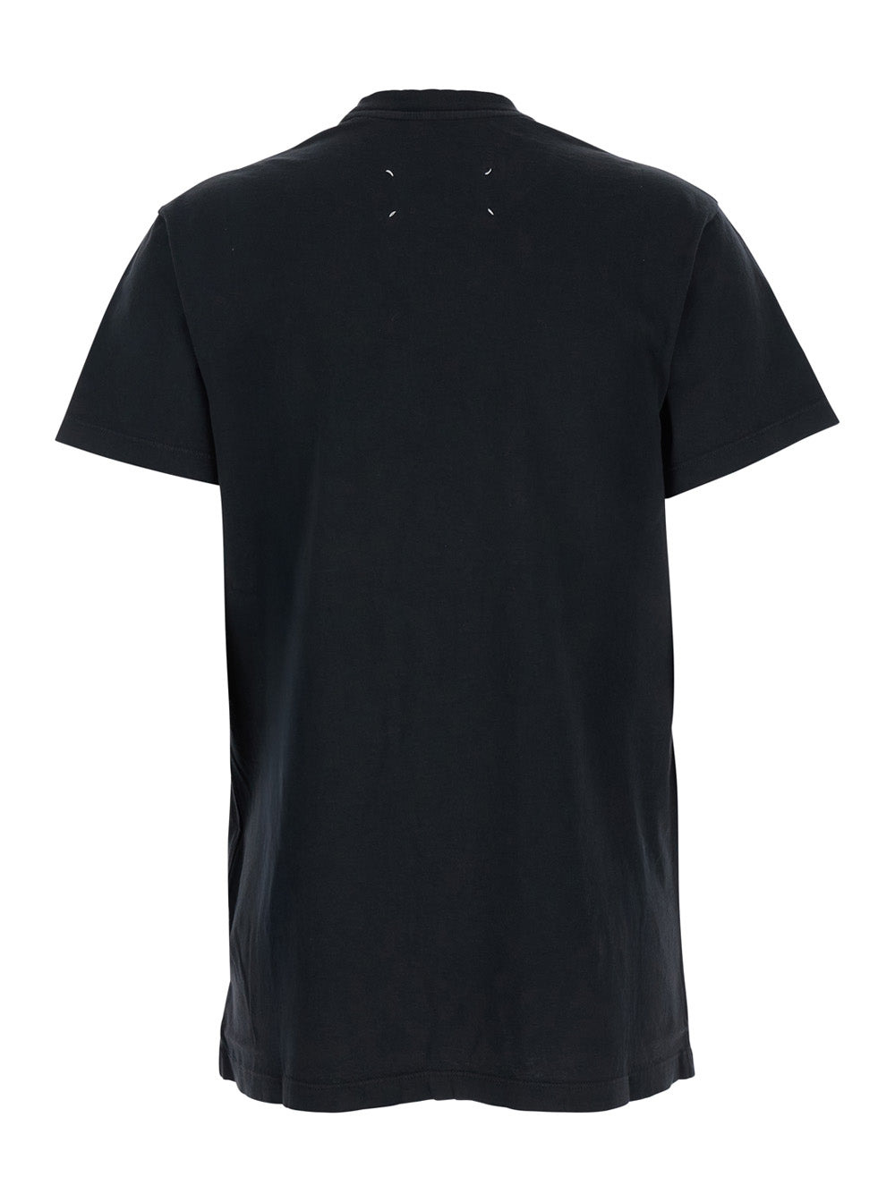 Maison Margiela Women Black Crewneck T-Shirt With Logo Print On The Front In Cotton Woman - 2
