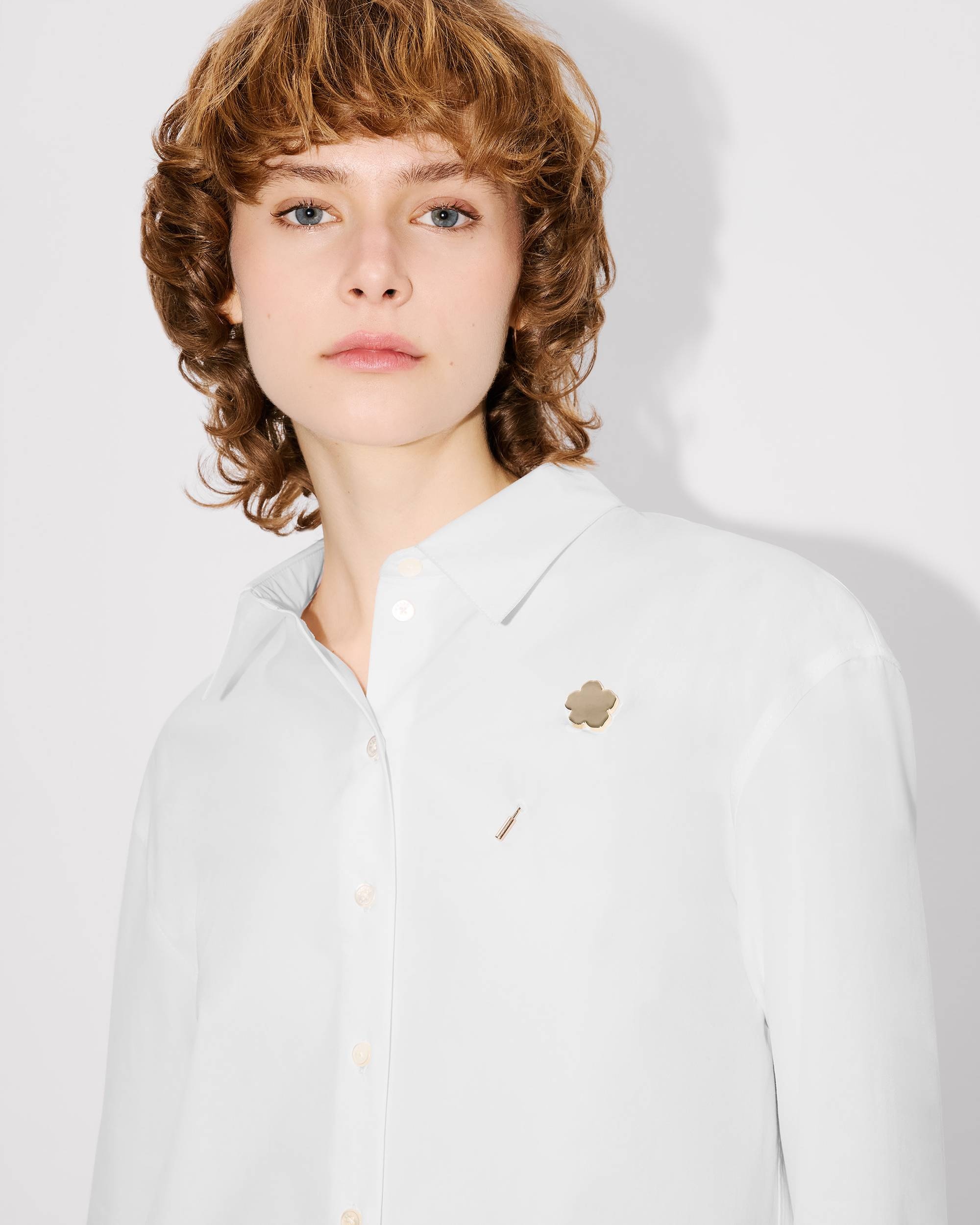 'Boke Flower' pin shirt in cotton poplin - 6