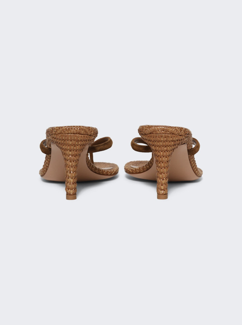 Gianvito Rossi Calypso Sandals Brown Raffia And Suede outlook