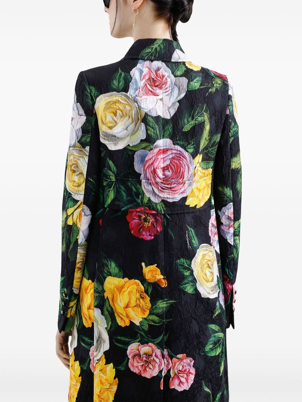 rose-print coat - 5