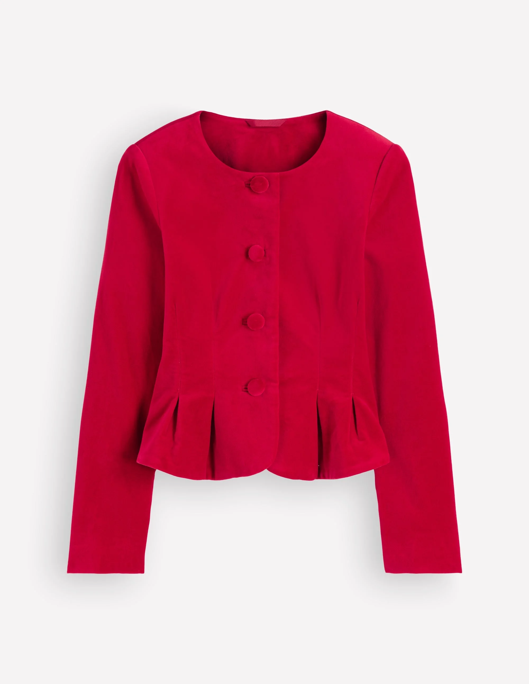 Velvet Waisted Jacket-Savvy Red - 1