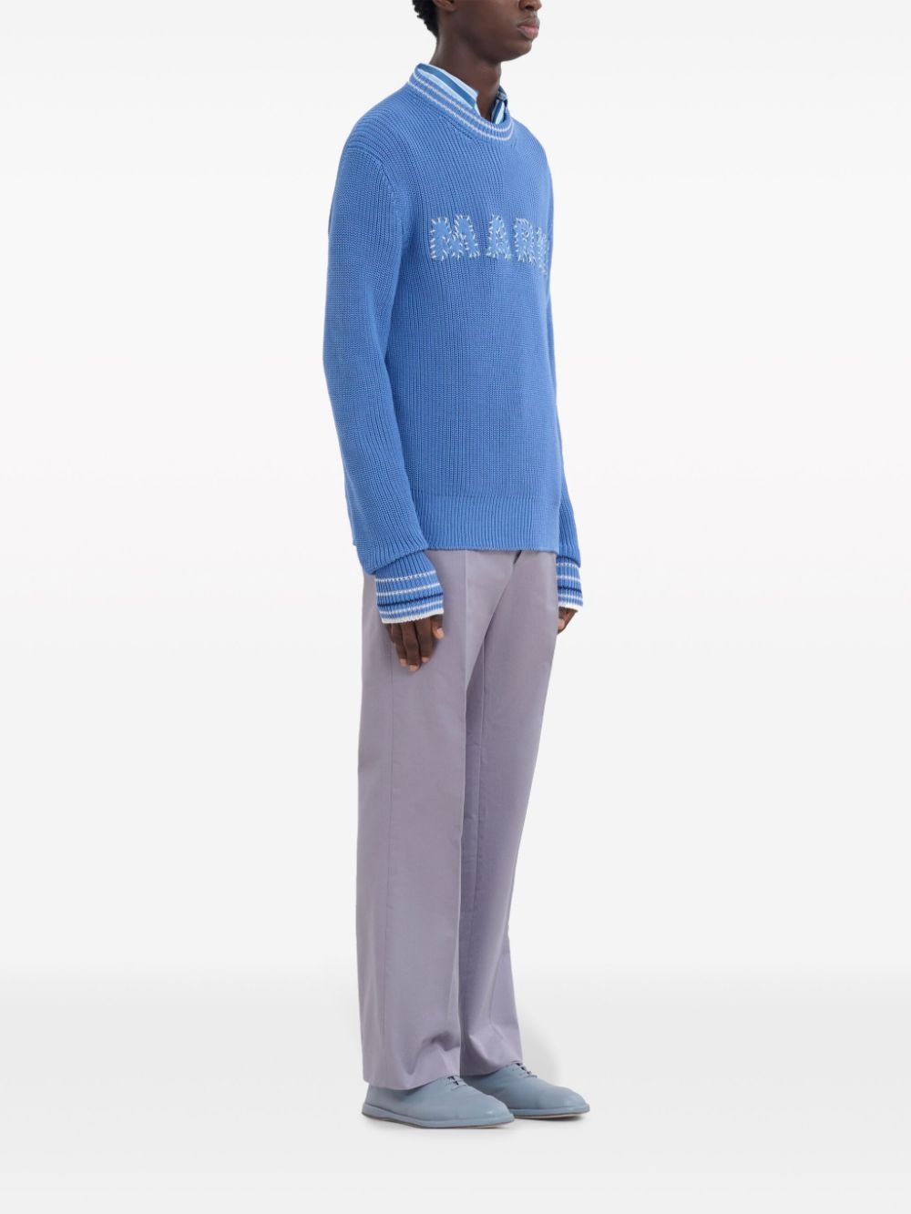 logo-embroidery cotton jumper - 3