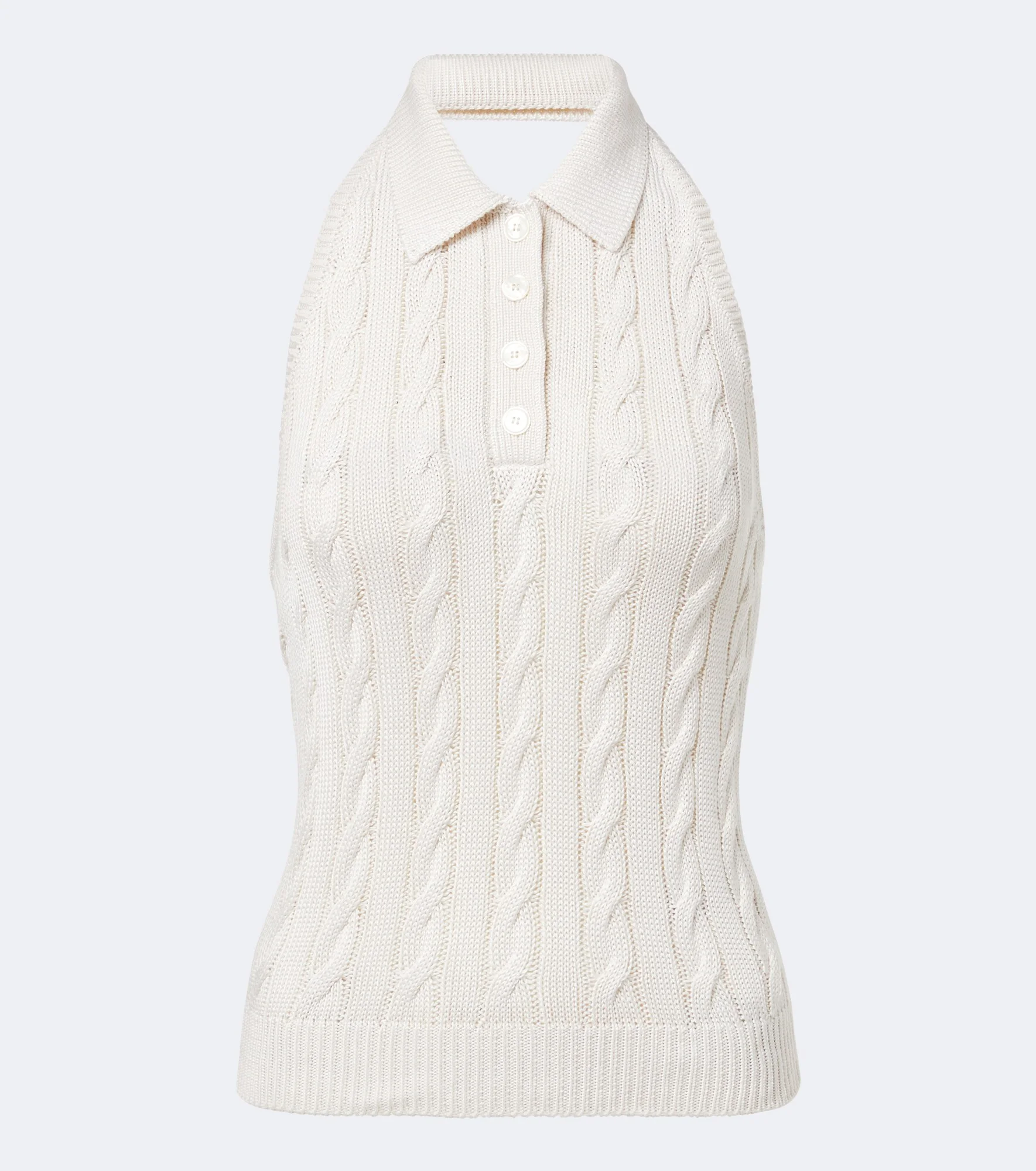Cable-knit silk top - 1