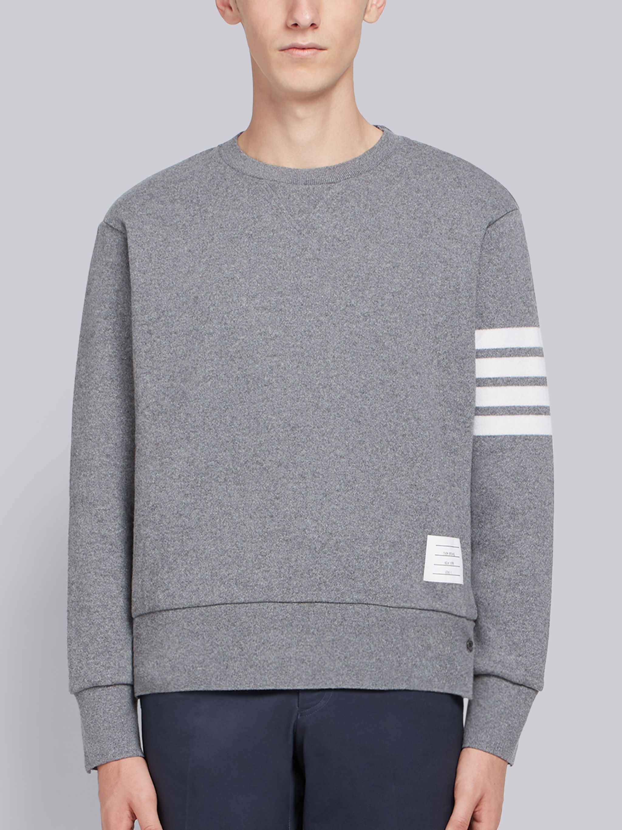 Relaxed Fit Engineered 4-Bar Stripe Cashmere Shell Sweatshirt - 1