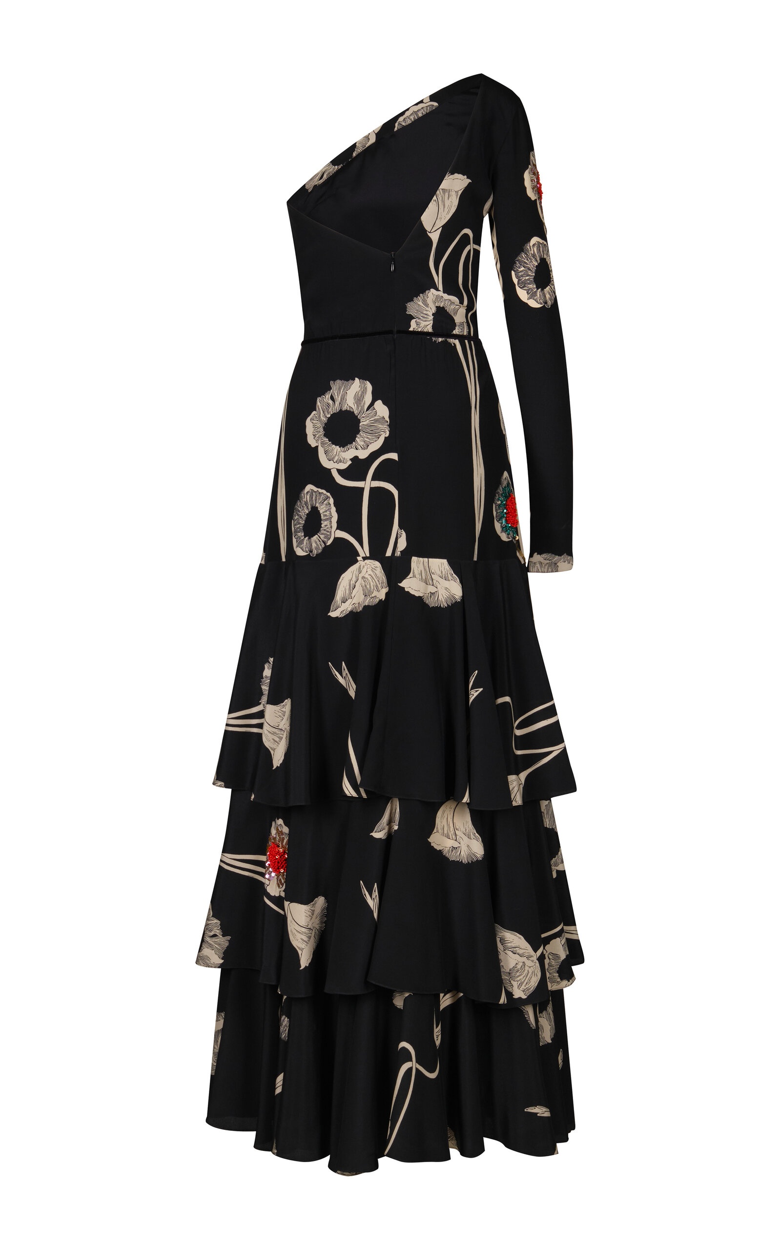 Poesia De Paz Tiered Silk Maxi Dress black - 5