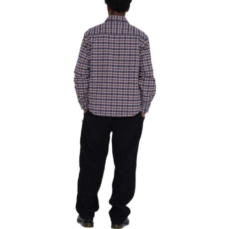 Stussy Sherpa Lined Plaid Shirt 'Navy' 1110268 - 4