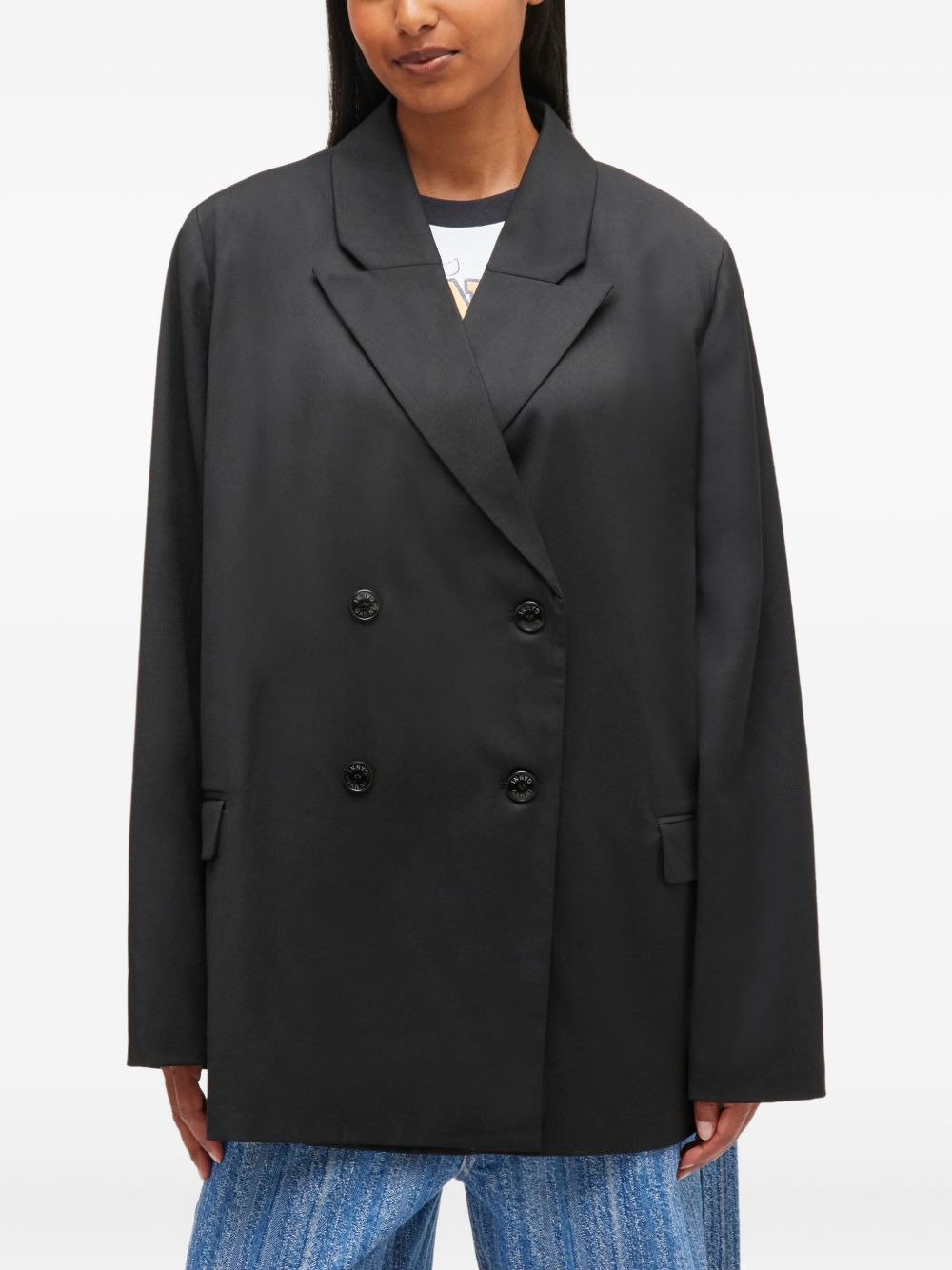 Calendered double-breasted blazer - 3