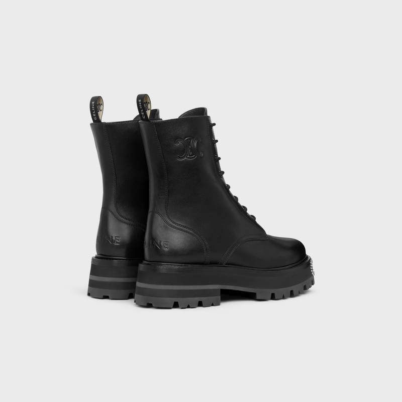 CELINE LACE-UP BOOT WITH TRIOMPHE AND STUDDED OUTSOLE CELINE BULKY in SHINY BULLSKIN outlook