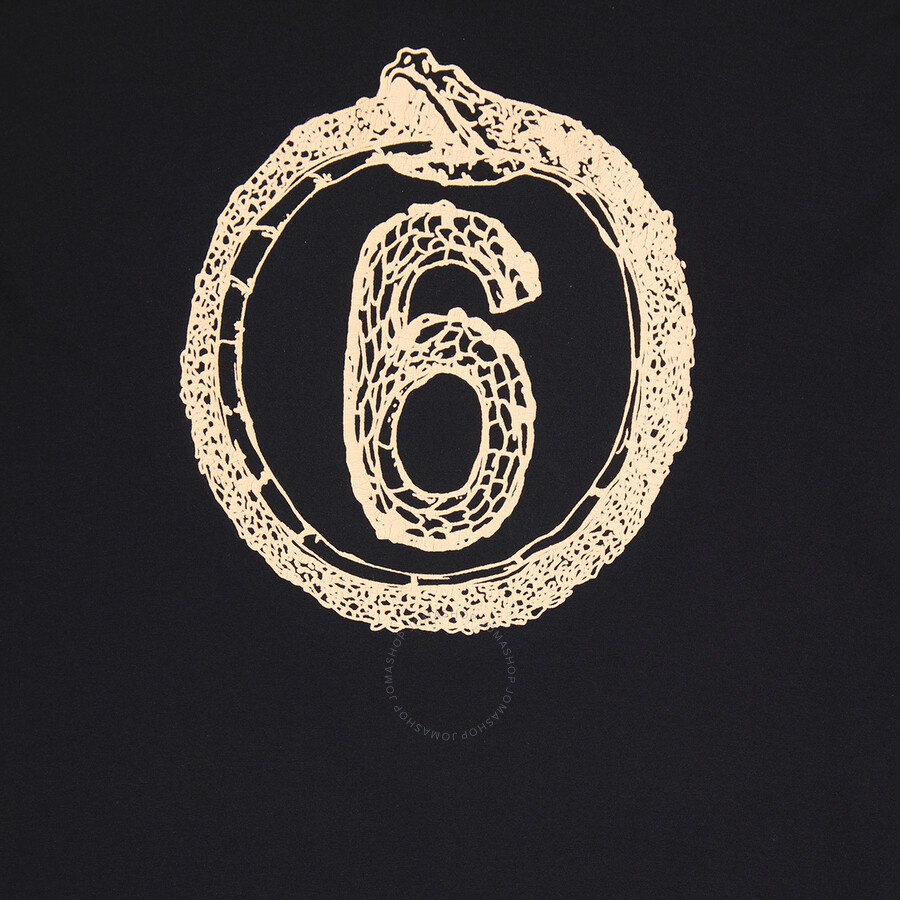Mm6 Ladies Black Snake Logo-Print Shirt Dress - 7