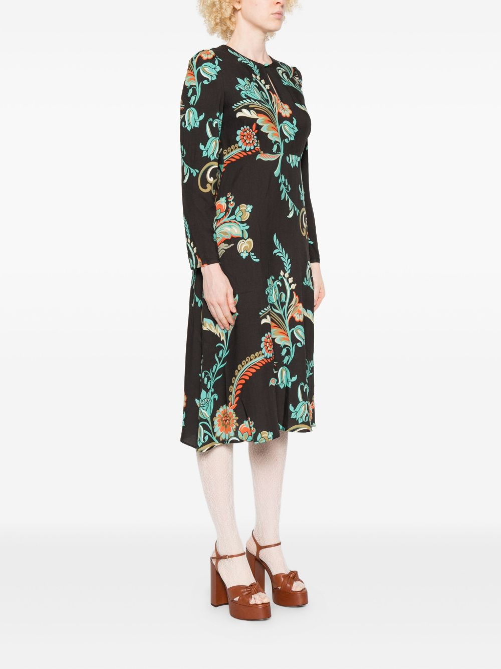 floral-print long-sleeve dress - 3