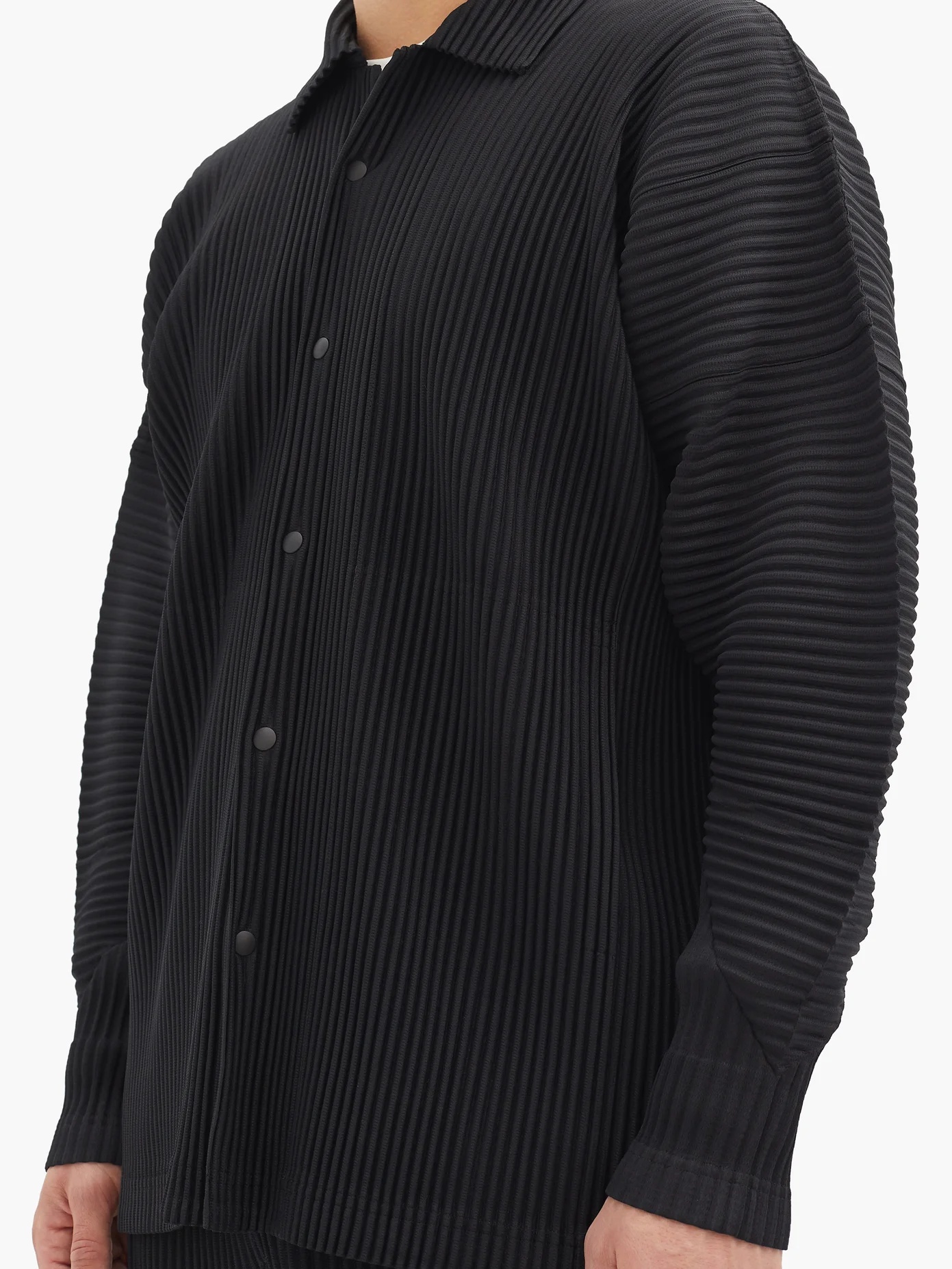 Dropped-shoulder pleated-jersey shirt - 3