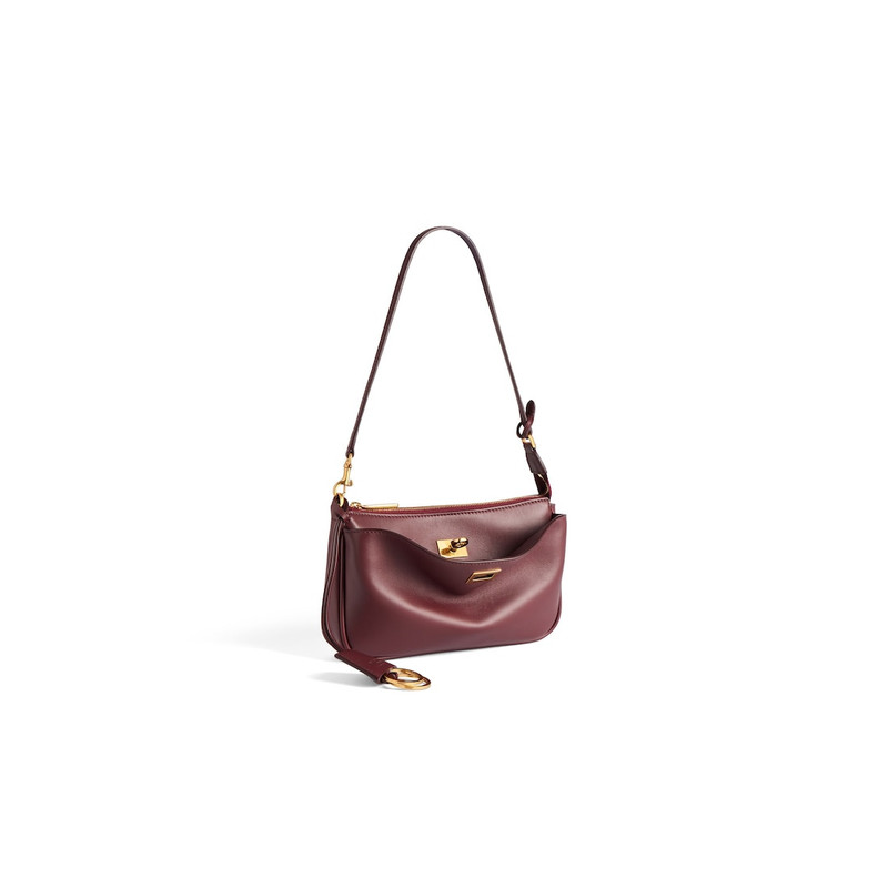 BALENCIAGA Women's Rodeo Sling Pochette in Dark Burgundy outlook