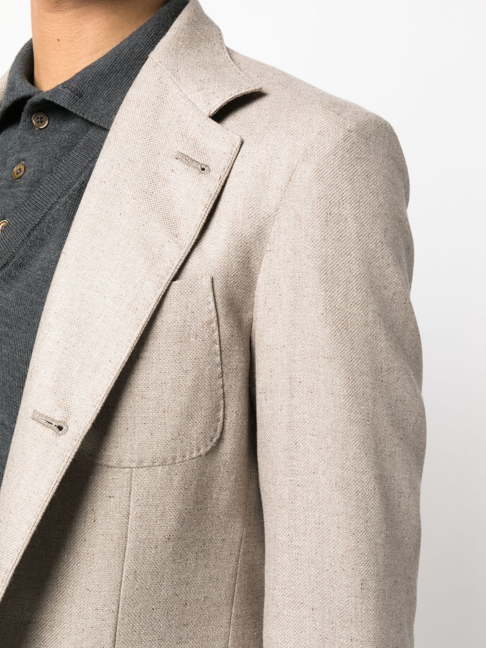 single breasted wool-blend blazer - 5