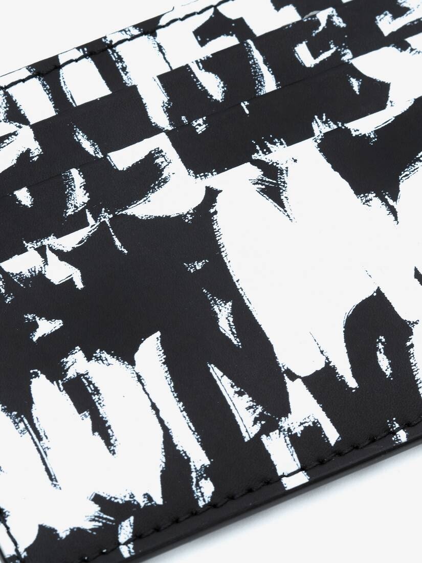 Mcqueen Graffiti Card Holder in Black/white - 4