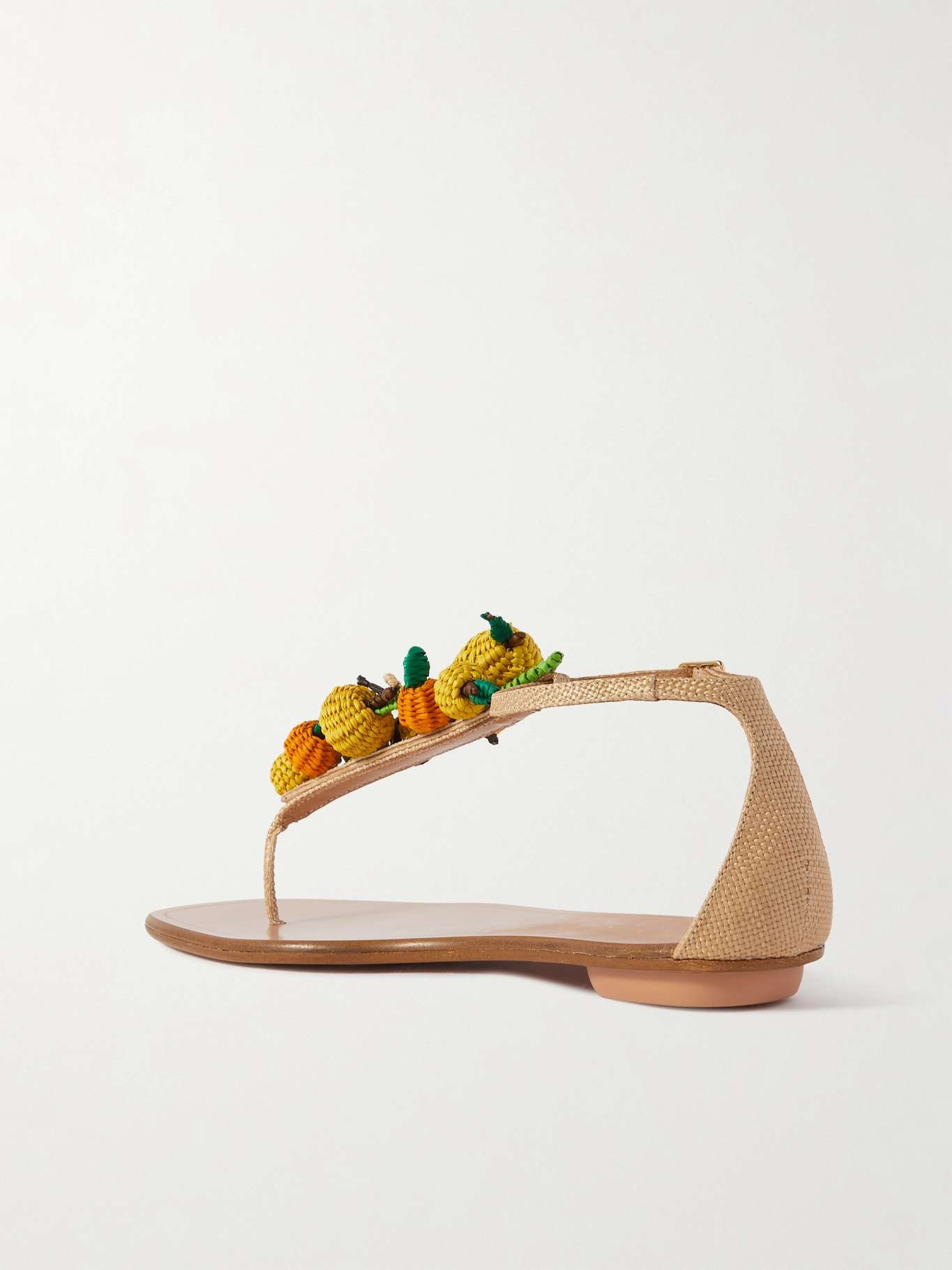 Citrus Punch embellished woven raffia sandals - 3