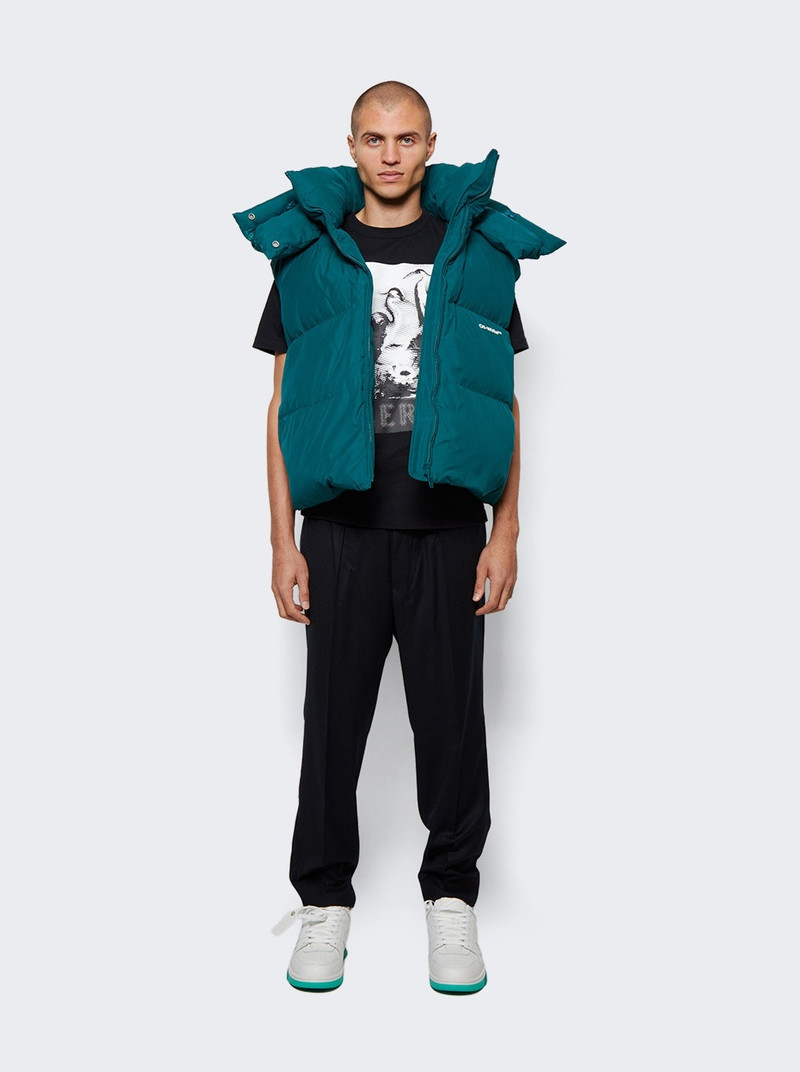 Off-White 로고 인쇄 패딩 후드 gilet outlook