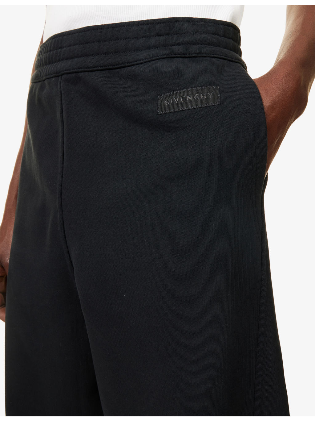 Elasticated Cuffs Wide-Led Cotton-Jersey Jogging Bottoms - 5