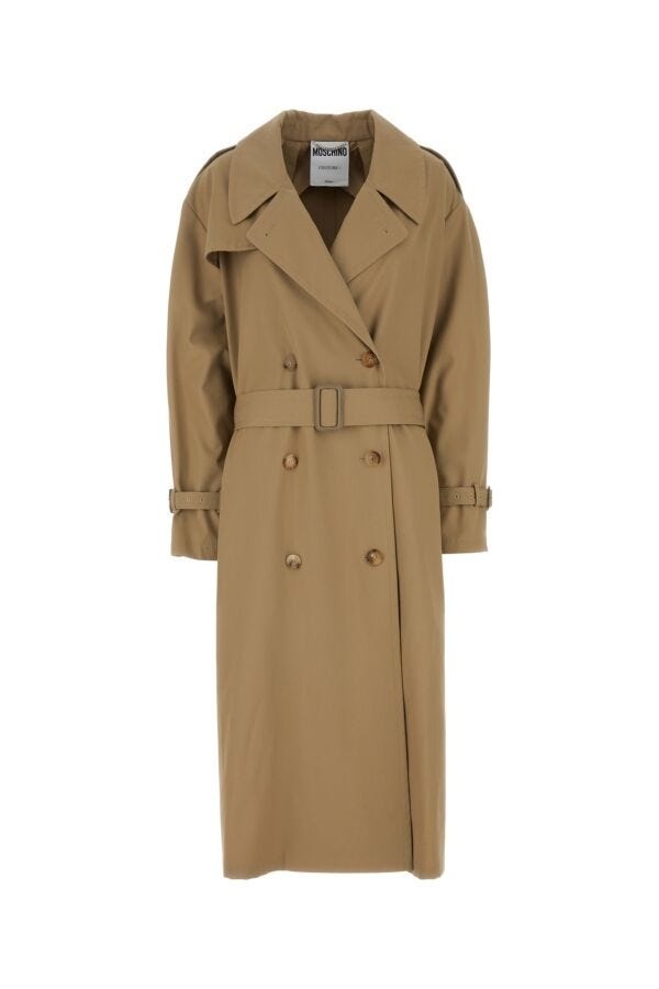 トレンチコート MOSCHINO Beige Gabardine Oversize Trench Coat Moschino Beige gabardine oversize trench coat