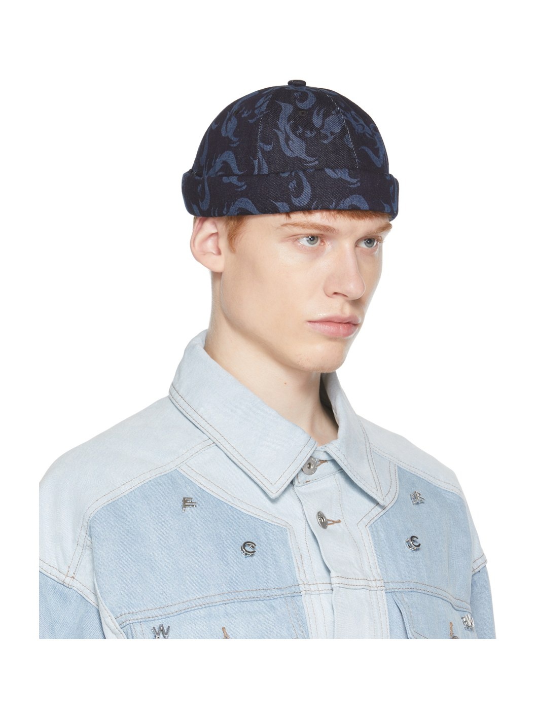 Navy Denim Phoenix Brimless Cap - 2