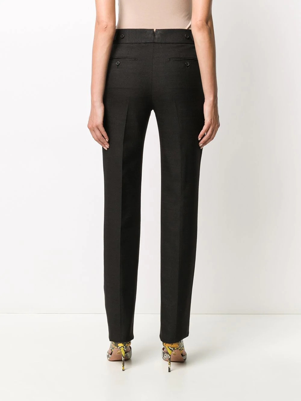 belted slim tailored trousers - 4