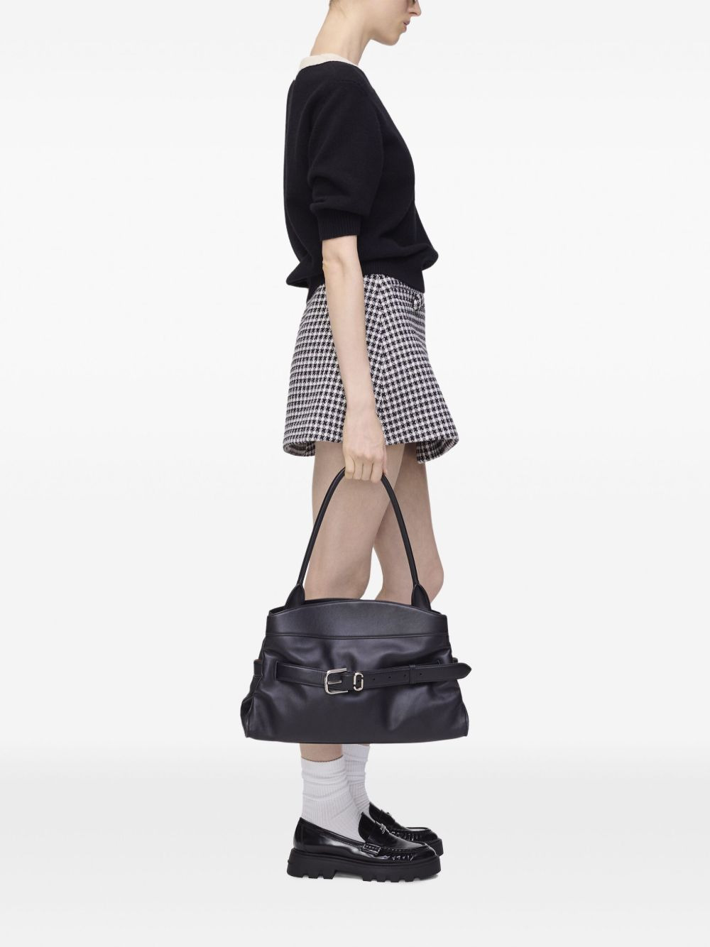 contrast-collar wool top - 2