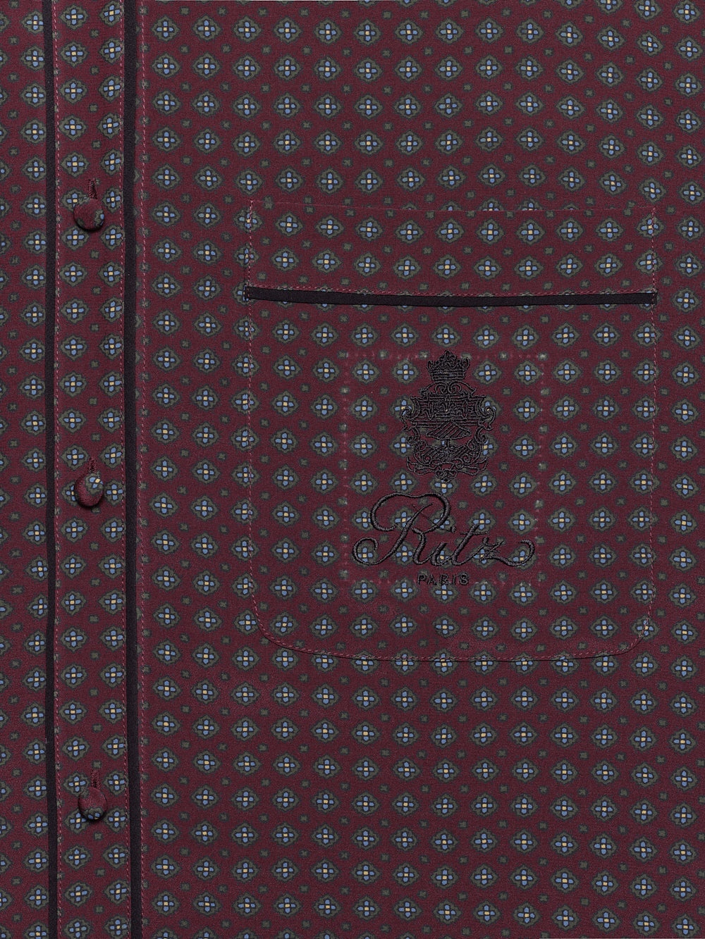 Ritz Women's Pajama Shirt in Bordeaux Multi - 3