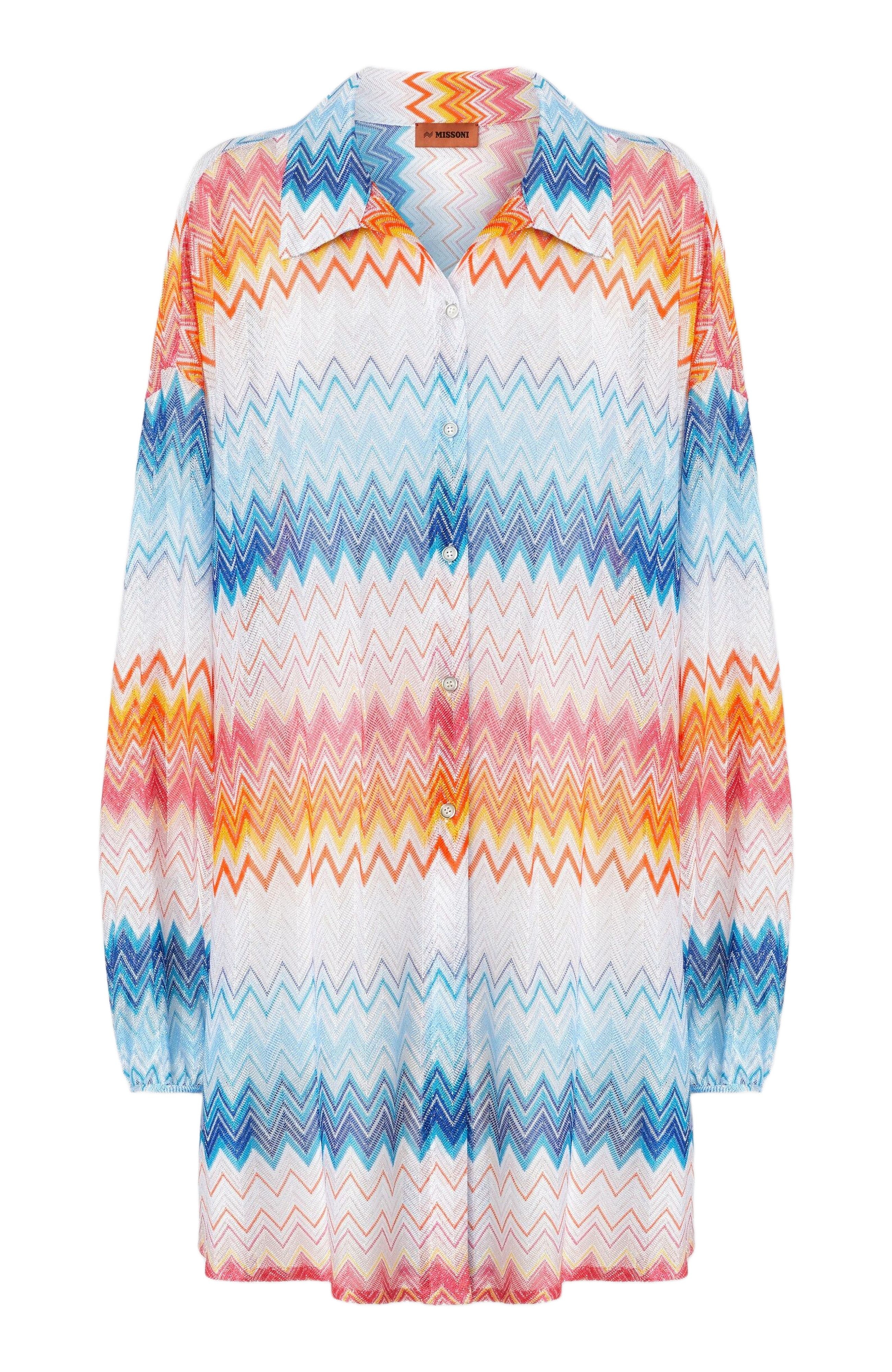 Missoni Oversized Shirt In Zig Zag Lamé Viscose Blend in Multicoloured at Nordstrom - 2