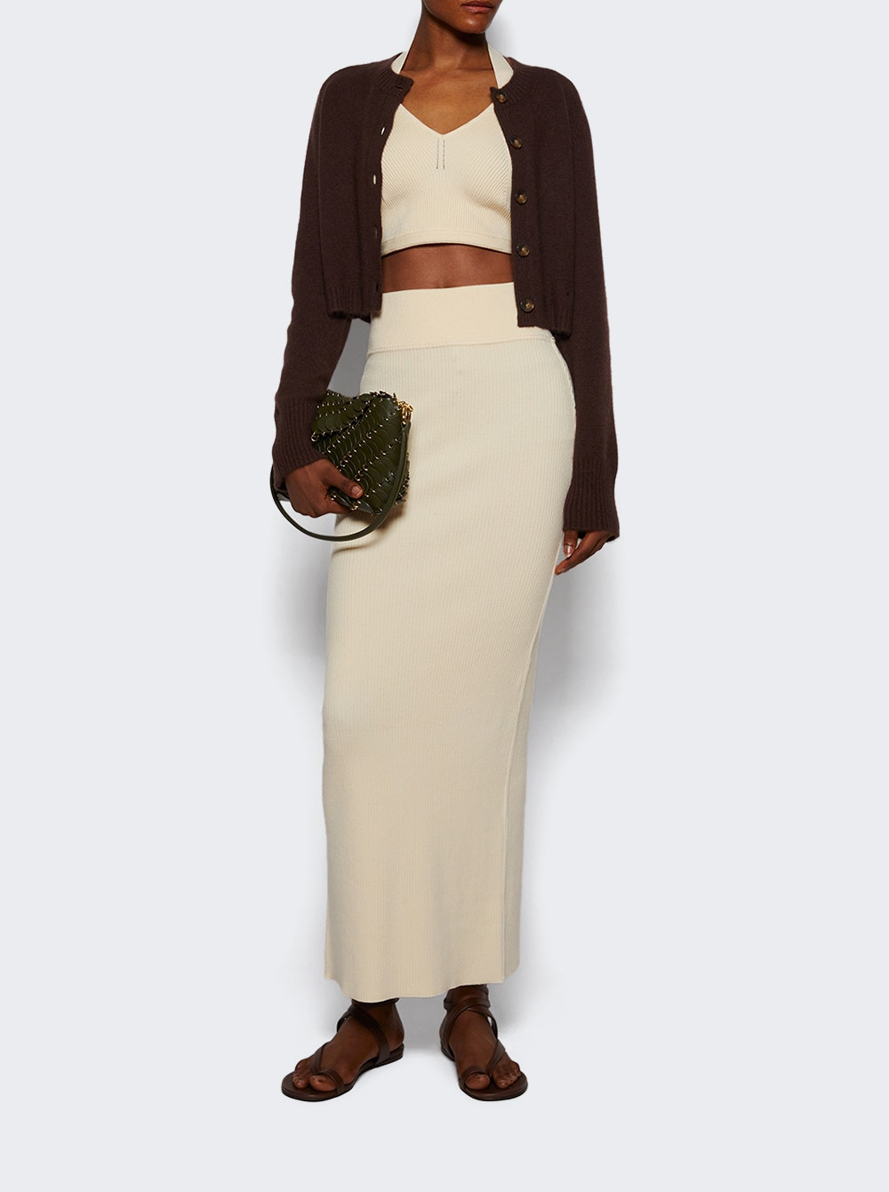Zephir Cropped Cardigan Brown - 5