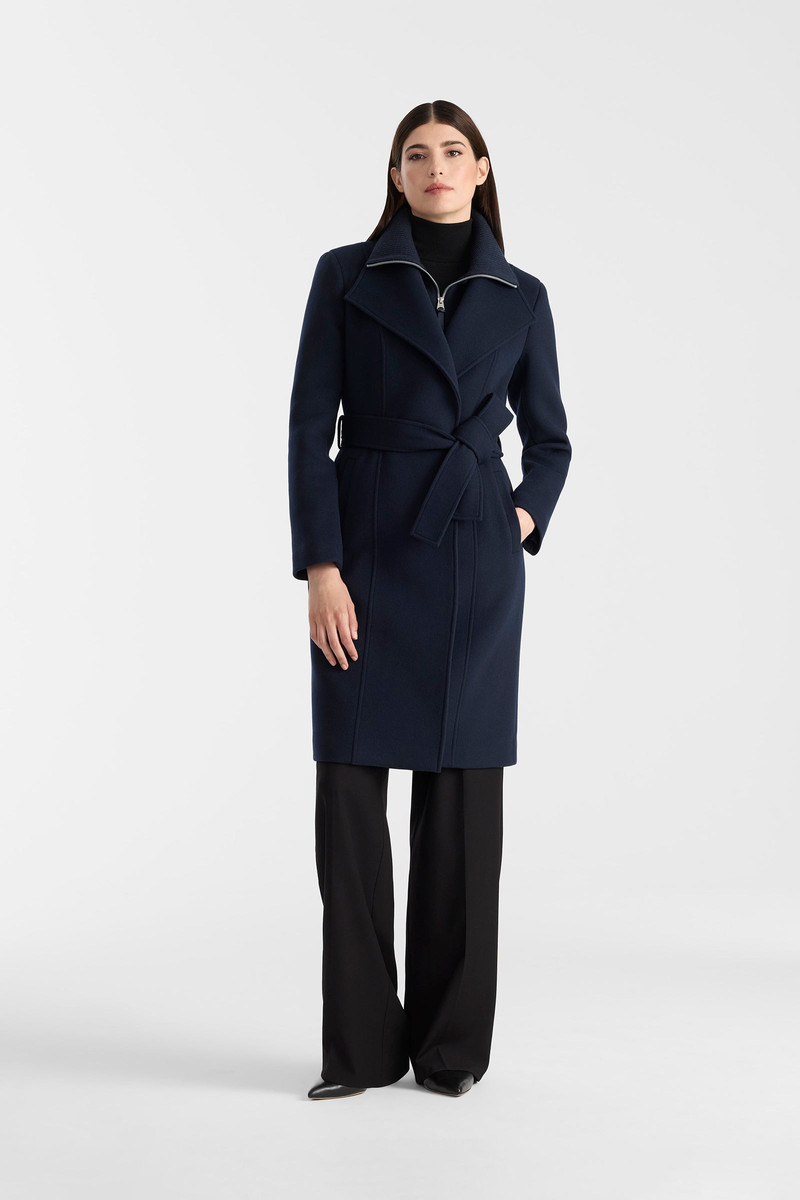 NORITA-ZZ 2-in-1 double face wool coat with sash 6