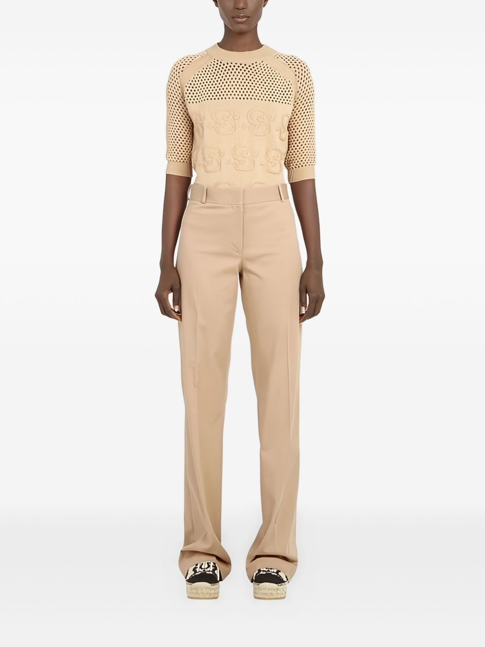 straight-leg cotton trousers - 2