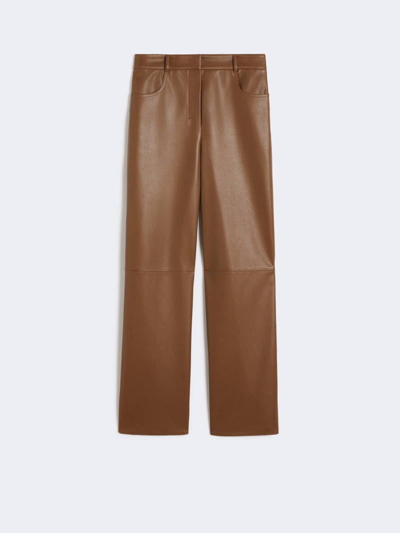 SORRISO Coated fabric trousers - TOBACCO 1