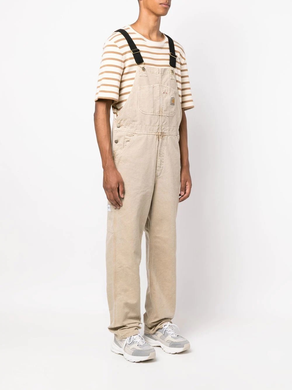 logo-patch straight-leg dungarees - 3