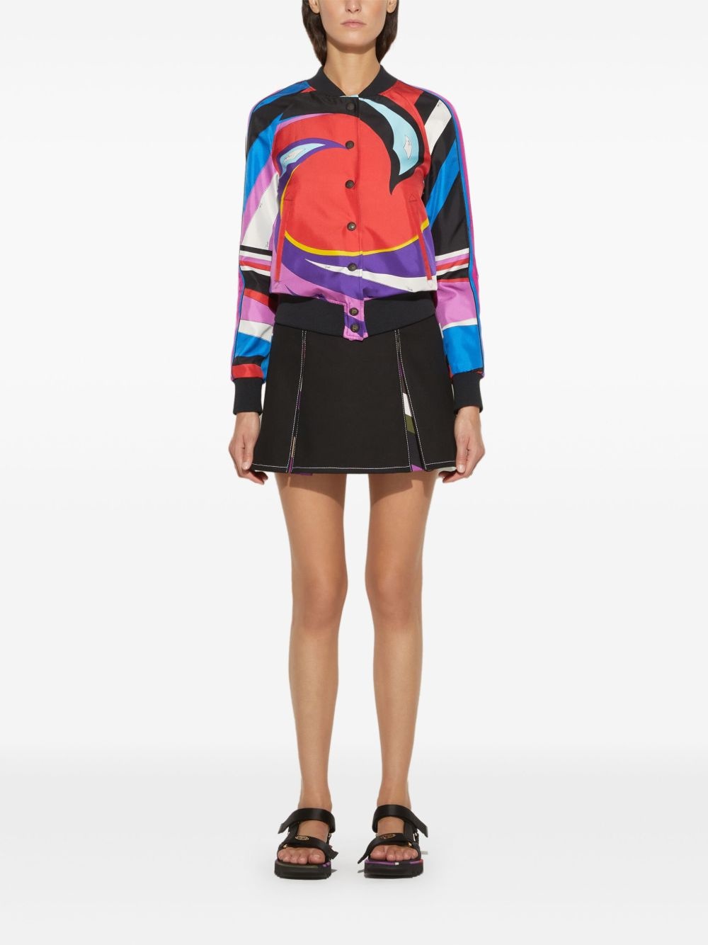 Cigni-print twill bomber jacket - 2