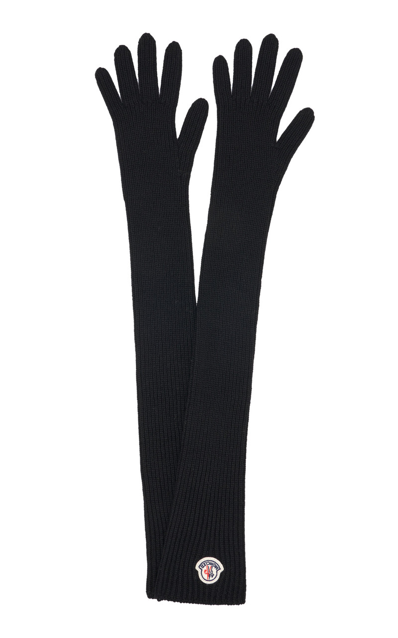 Knit Wool Gloves black - 1