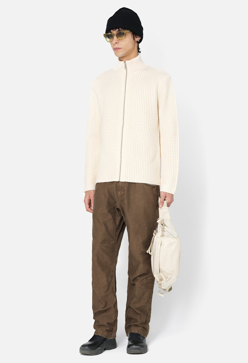 WOOL WAFFLE KNIT FULL-ZIP 4