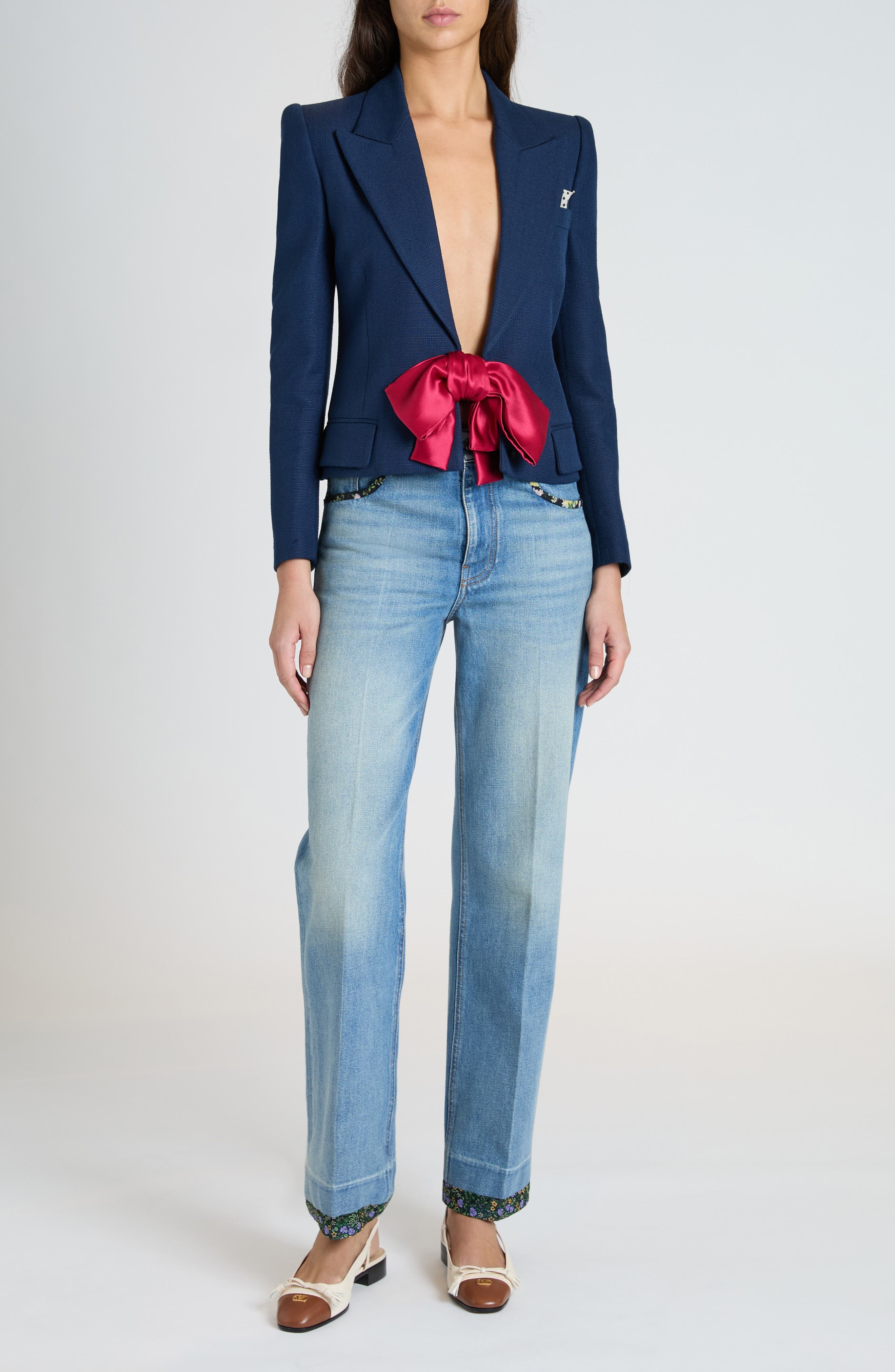 Valentino Garavani Bow Blazer in Provence Blue at Nordstrom - 2