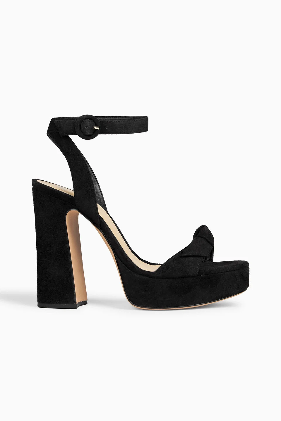 Clarita 120 bow-detailed suede platform sandals - 1