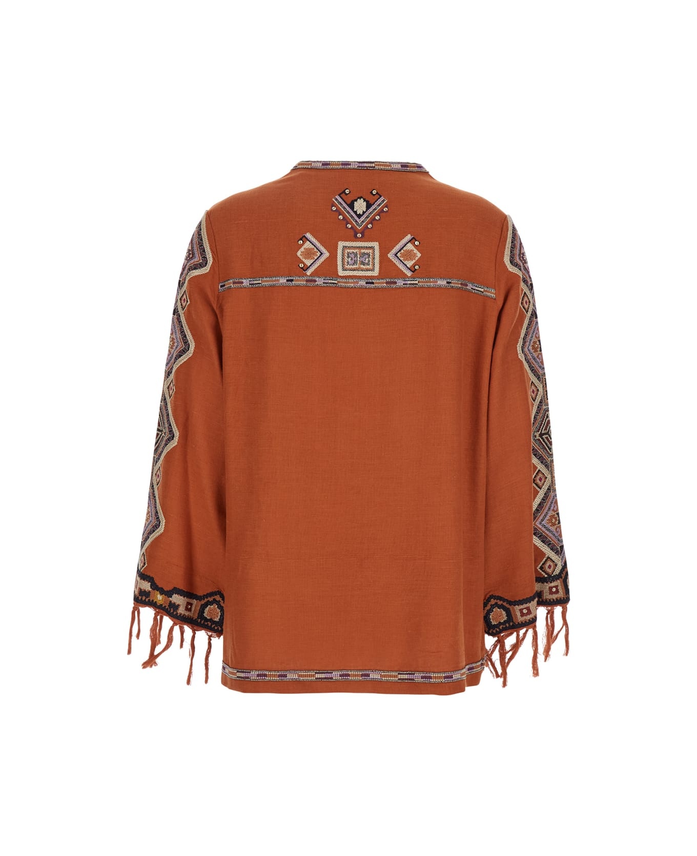 Zelda Blouse In Orange Silk - 2