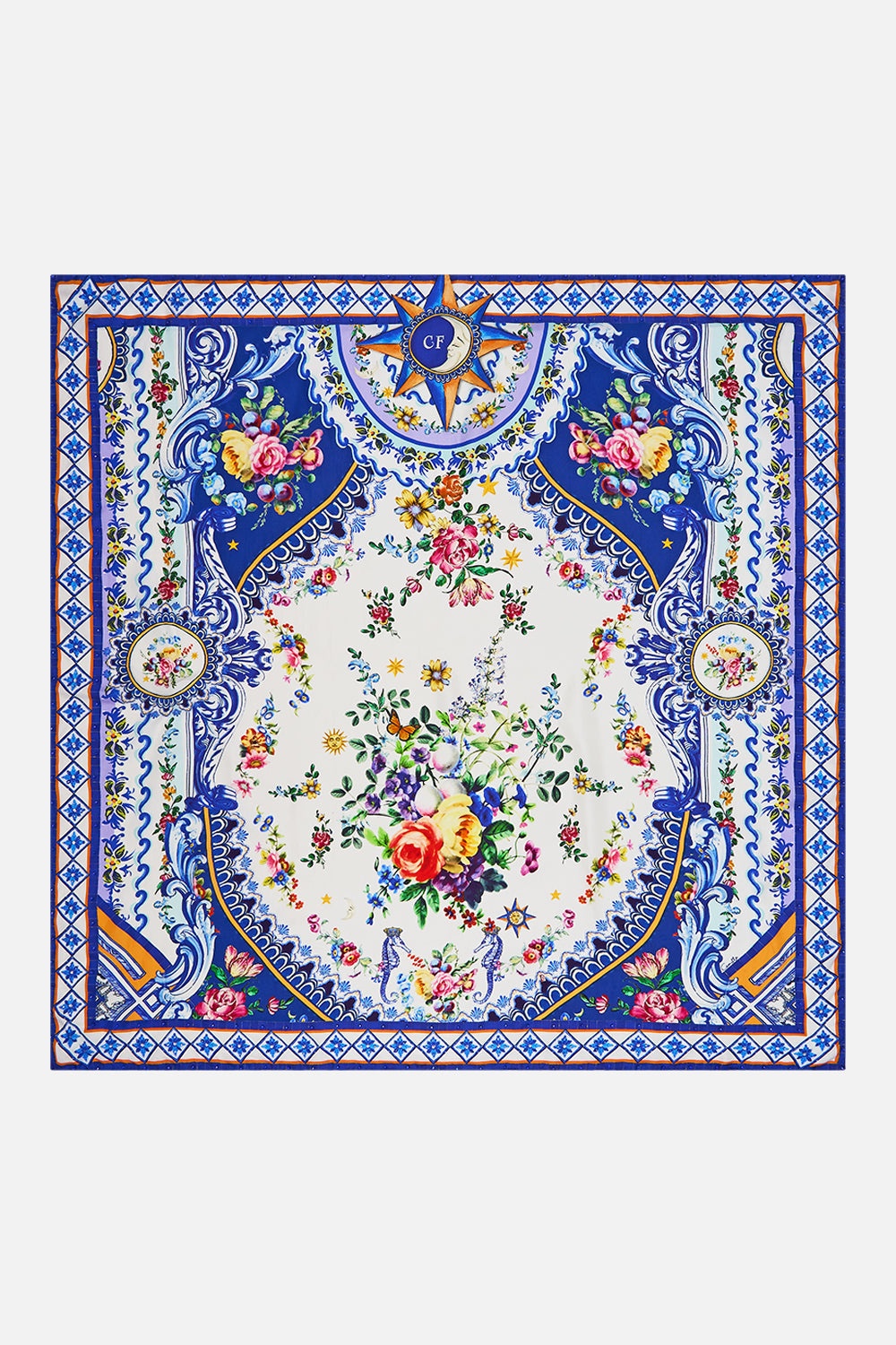 LARGE CRYSTALLED SILK SQUARE SCARF - 2