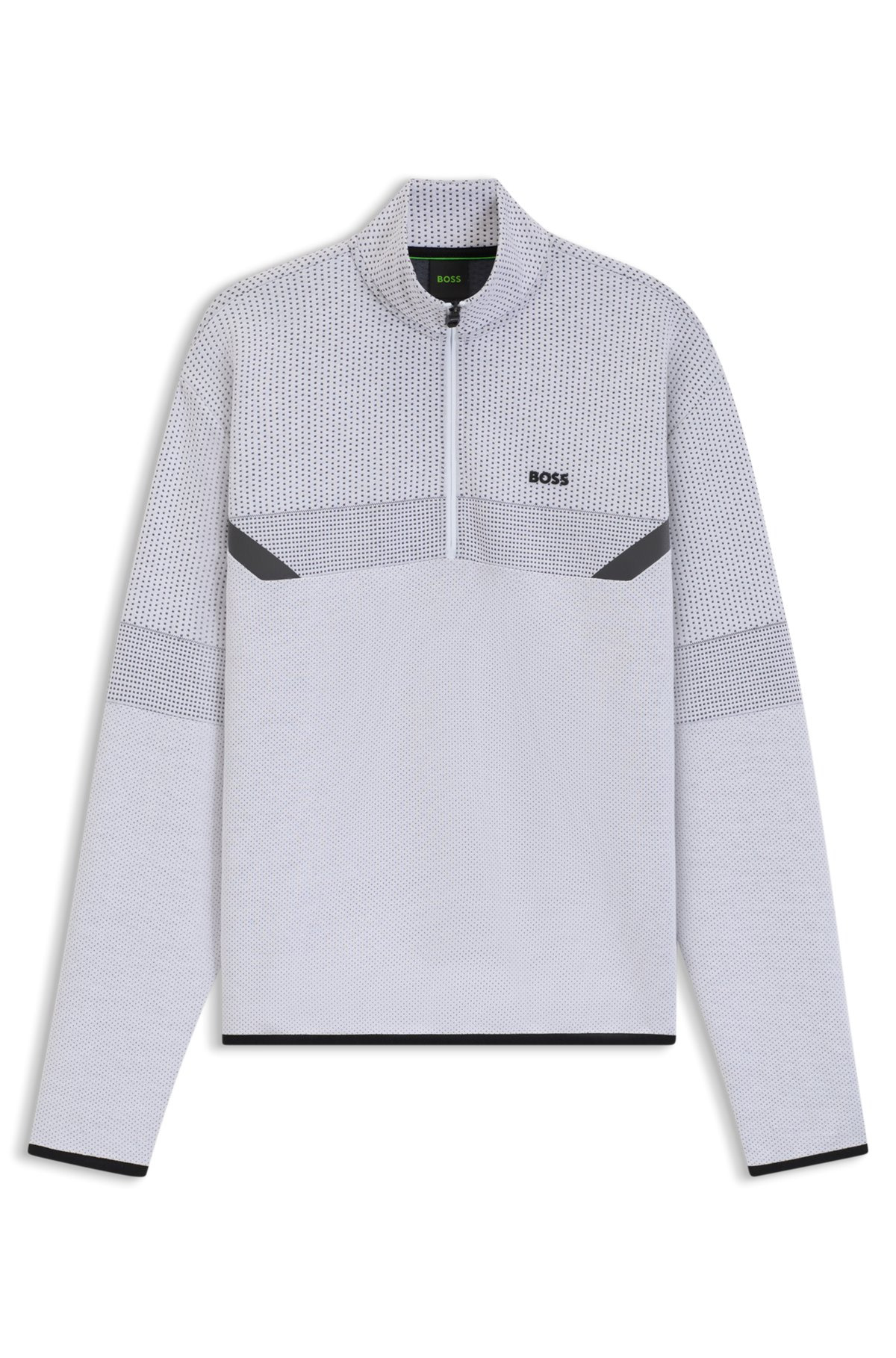 RELAXED-FIT ZIP-NECK SWEATSHIRT WITH QUILTED JACQUARD - 1